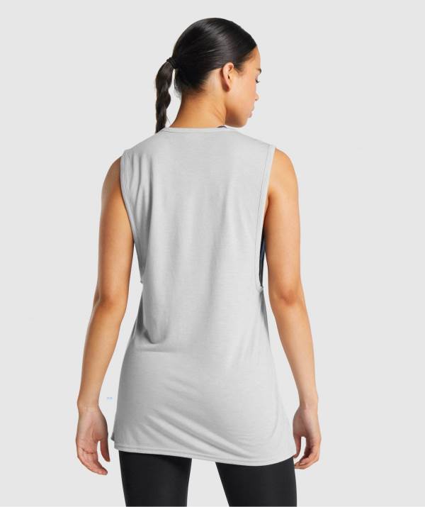 Damske Tielko Gymshark Training Drop Arm Svetlo Siva | FL0312468